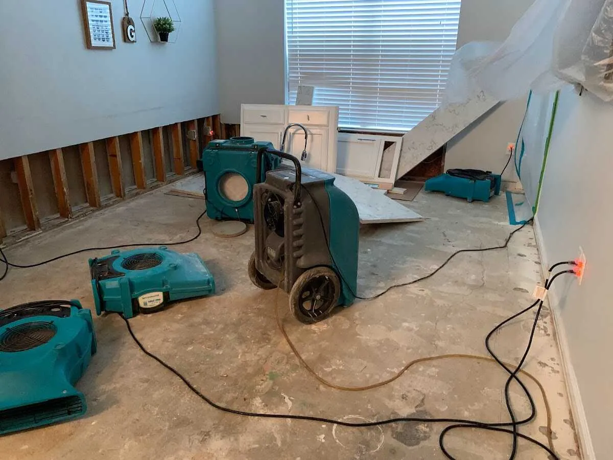 Dehumidifier in flood-cut room for Water Extraction & Removal in Mount Airy